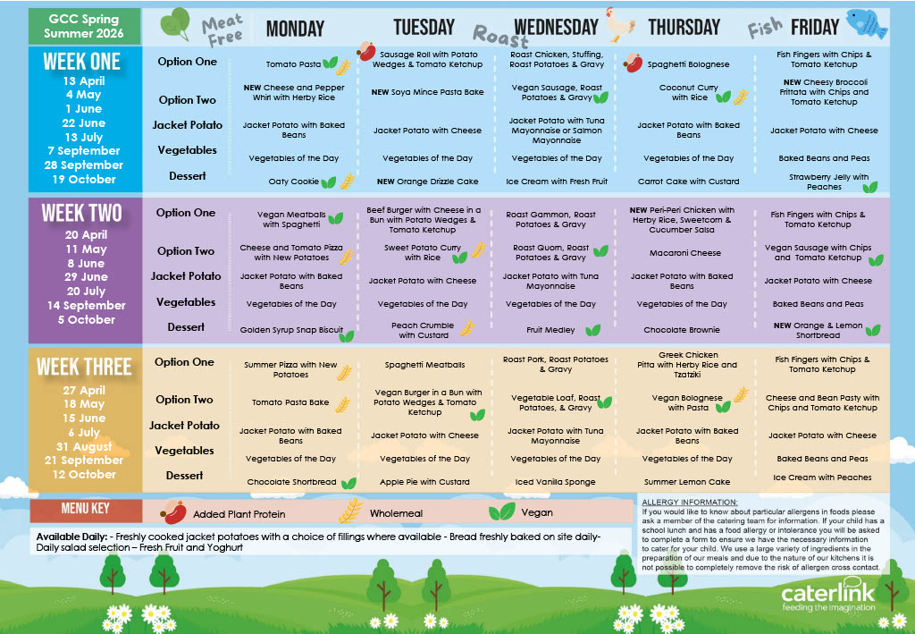 Spring Summer Menu 2025-2026
